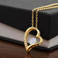 Gold Heart Necklace with crystals