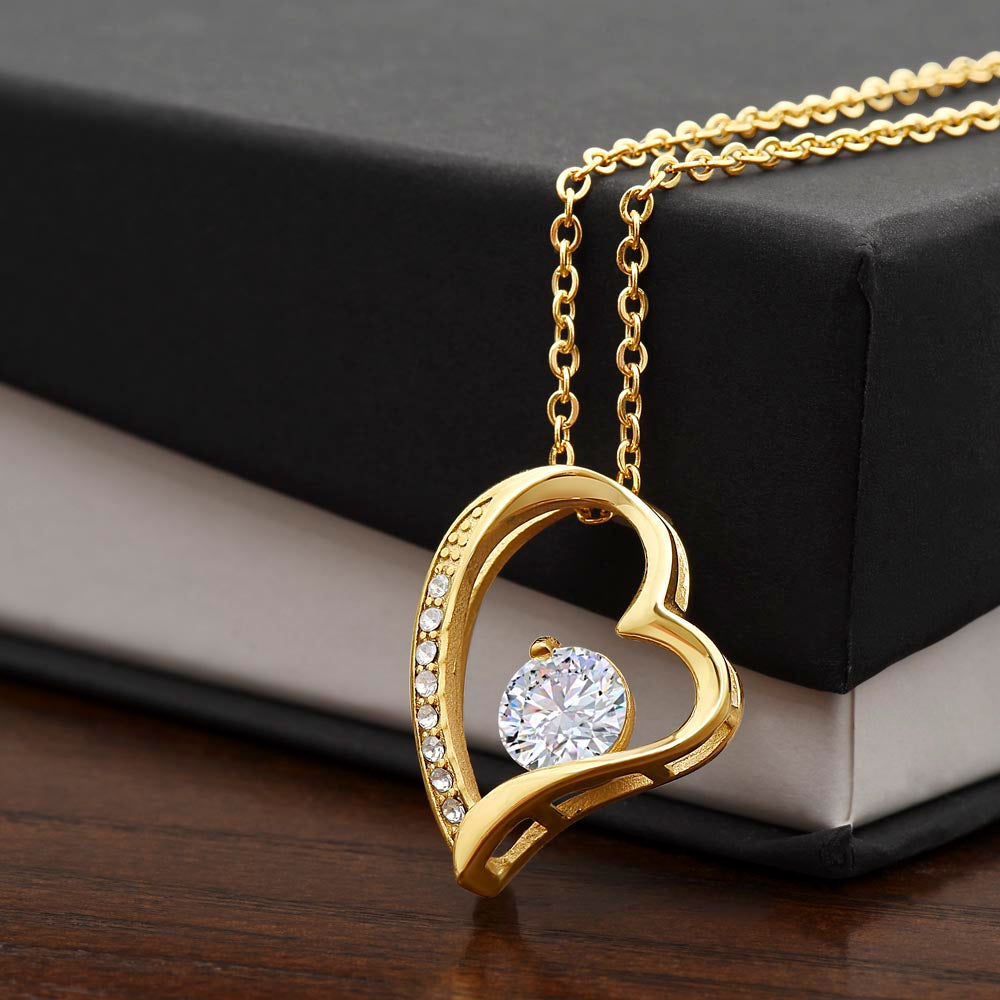Gold Heart Necklace with crystals