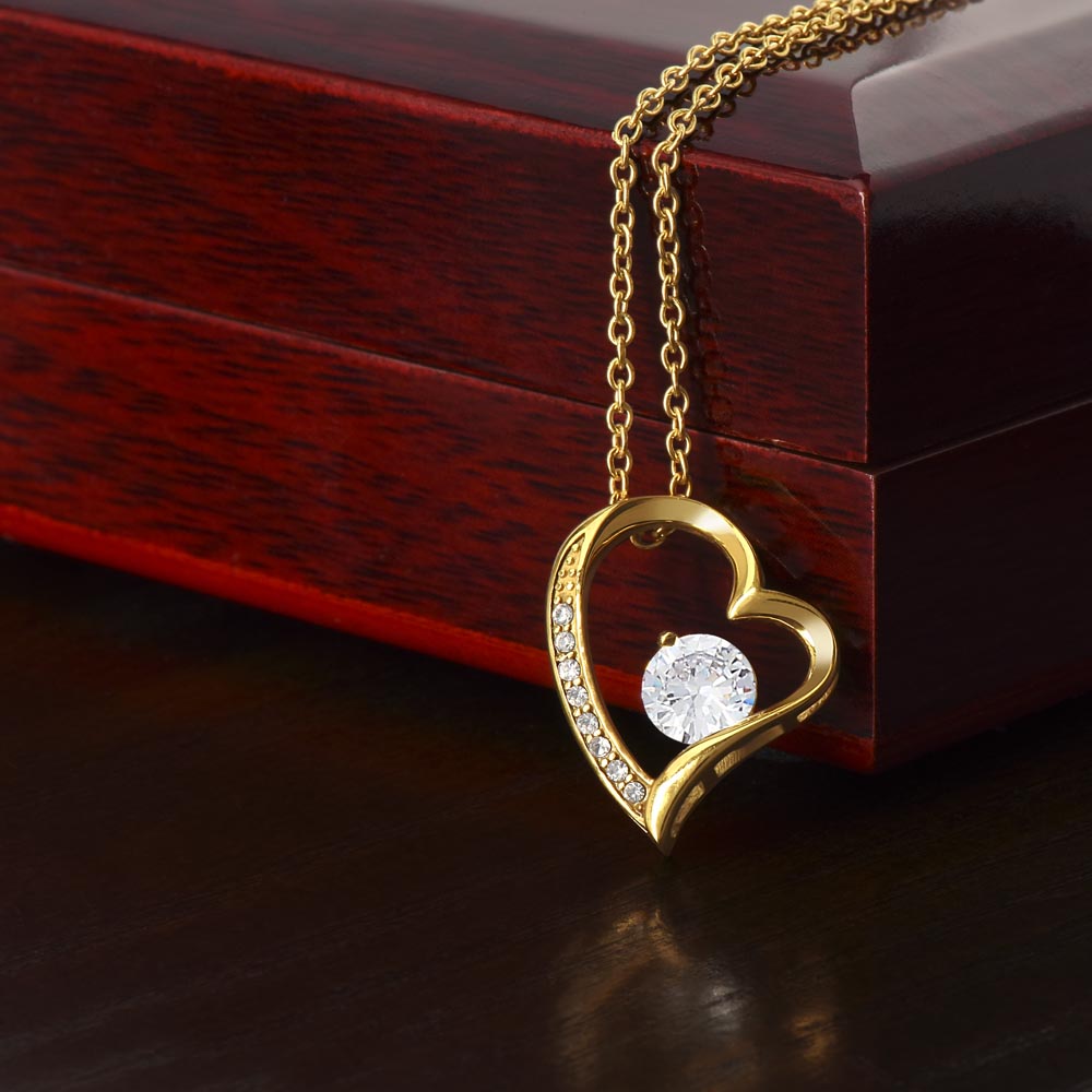 Gold Heart Necklace with crystals