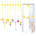 8PC Interactive Cat Toy Cat Feather Toy Hanging Cat Toy Cat Door Toy Retractable Cat Teaser Hunting Toy Door Hanging Kitten Mouse Toy Door Frame Hanger for Indoor Cat Mental Physical Play - Store4Sorts